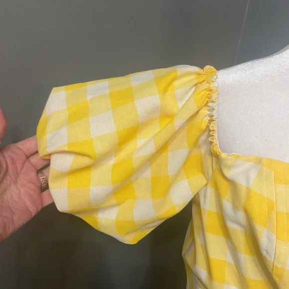 Crown & Ivy Yellow Checkered Maxi Dress - Picture 7 of 17